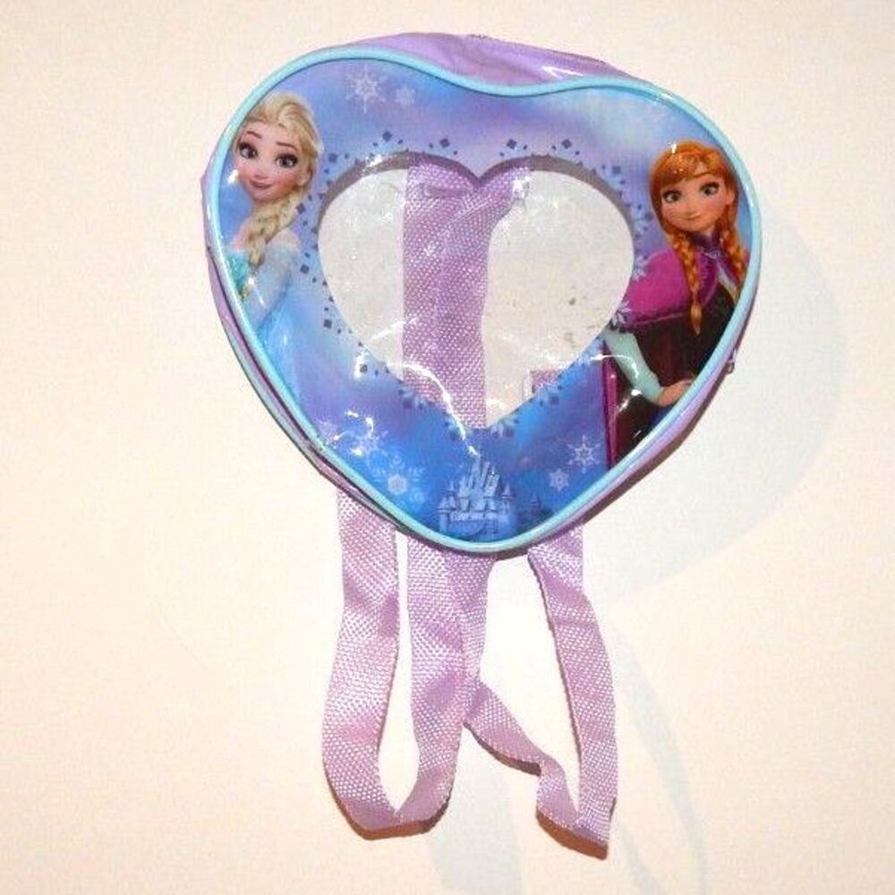 DISNEY FROZEN little girls heart-shaped plastic double strap backpack purse